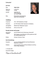 Resume format used in germany